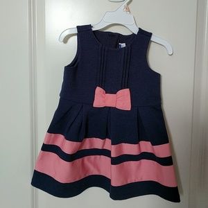 Janie and Jack Pink and Navy Striped Dress